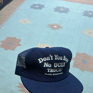 Vintage 80s trucker hat mesh cap don’t you buy no ugly truck funny Buick GMC